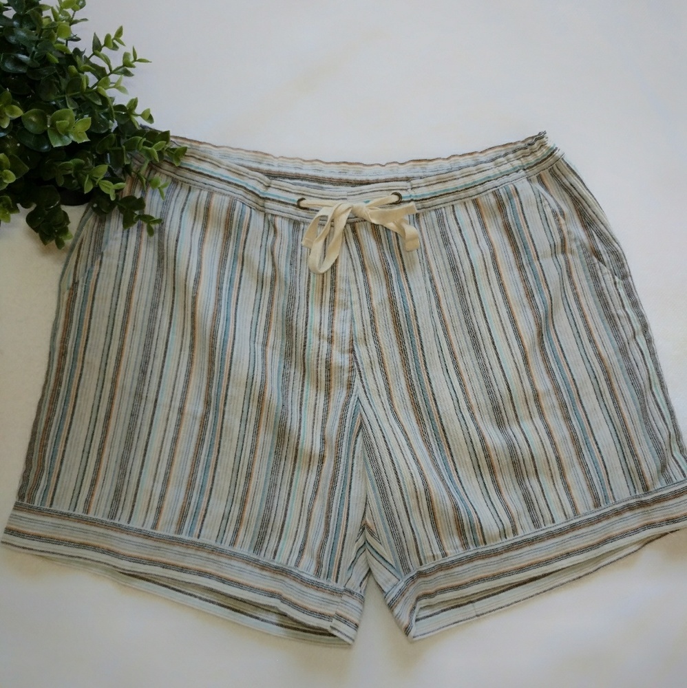 Lisa Todd | Linen/Cotton Blend Striped Shorts